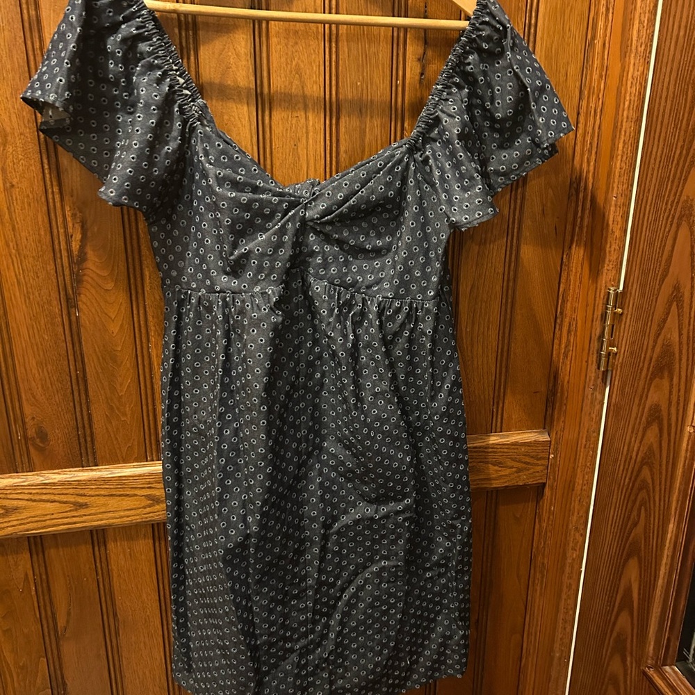Elegant Black Mini Dress with White Dots